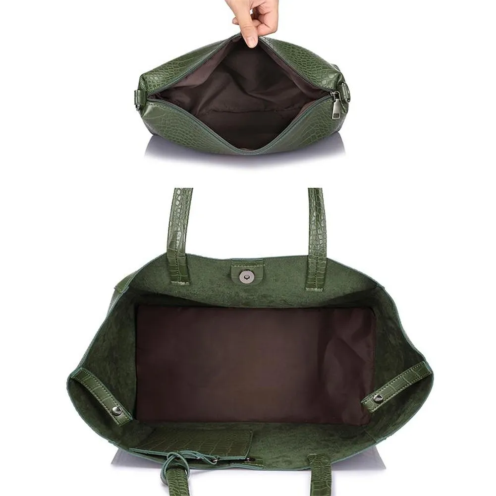<bold>Tote & Crossbody Bag Set <br>Vegan-Leather