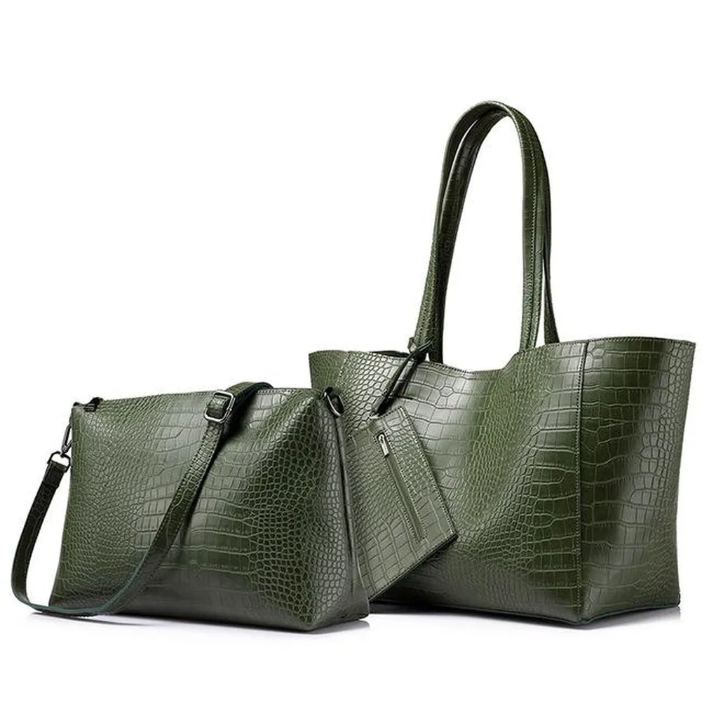 <bold>Tote & Crossbody Bag Set <br>Vegan-Leather