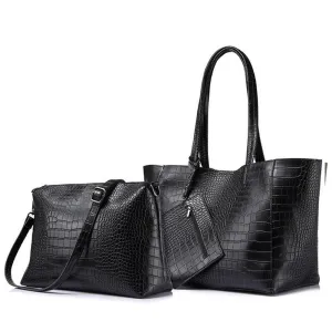<bold>Tote & Crossbody Bag Set <br>Vegan-Leather