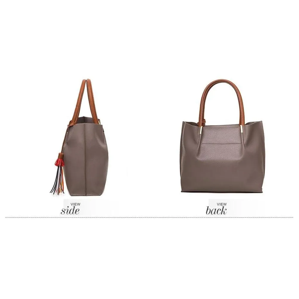 <bold>Tote & Crossbody Bag Set <br>Vegan-Leather