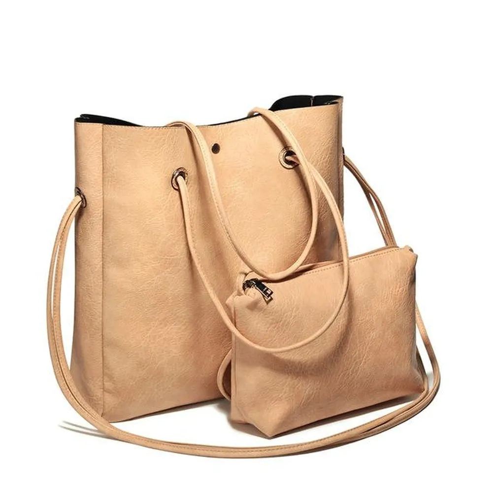 <bold>Tote & Crossbody Bag Set <br>Vegan-Leather