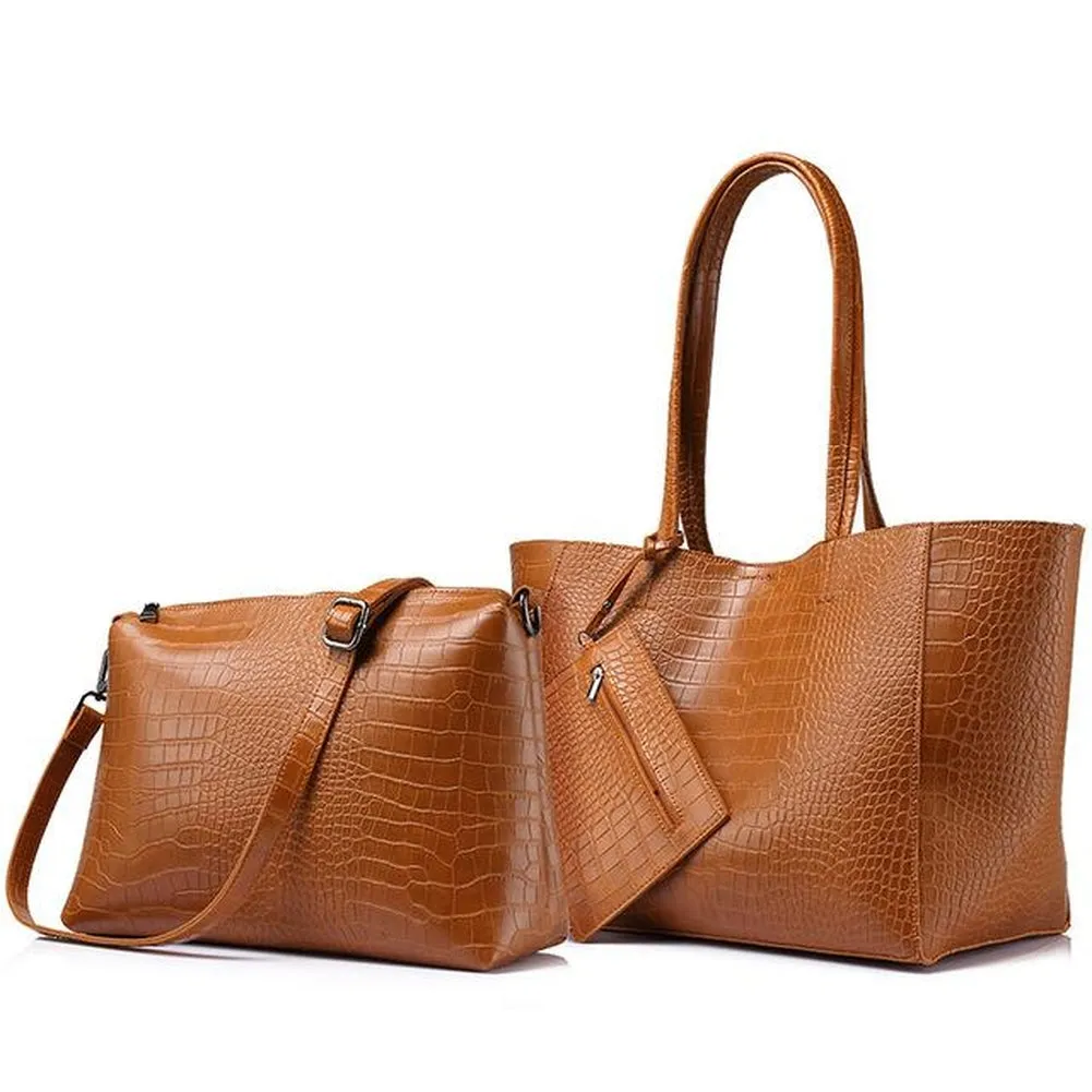 <bold>Tote & Crossbody Bag Set <br>Vegan-Leather