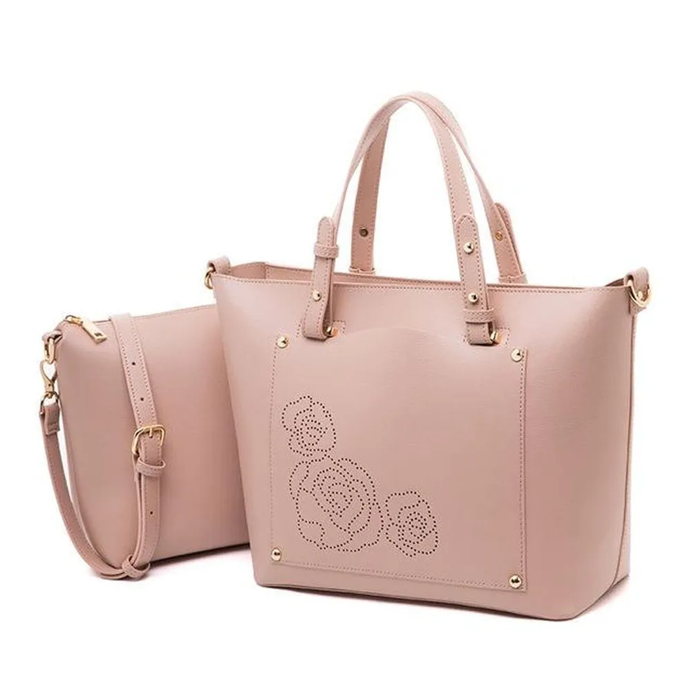 <bold>Tote & Crossbody Bag Set <br>Vegan-Leather