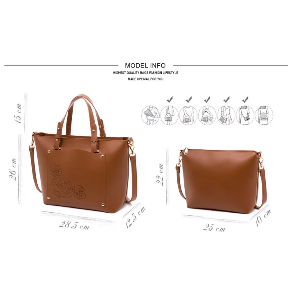 <bold>Tote & Crossbody Bag Set <br>Vegan-Leather