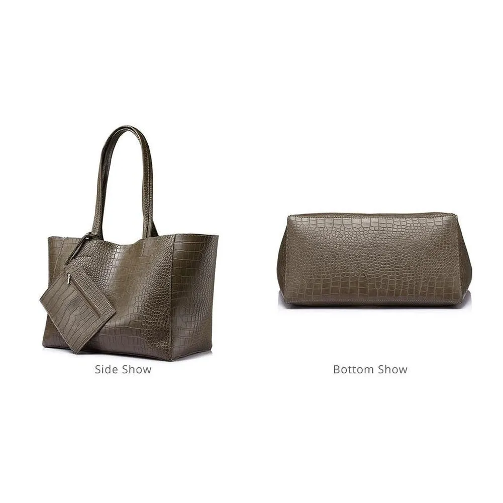 <bold>Tote & Crossbody Bag Set <br>Vegan-Leather