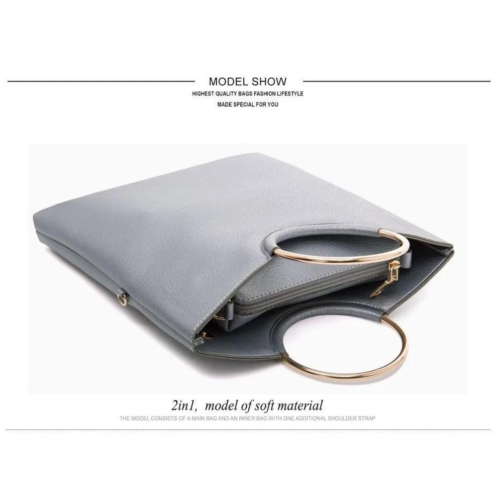 <bold>Tote & Crossbody Bag Set <br>Vegan-Leather