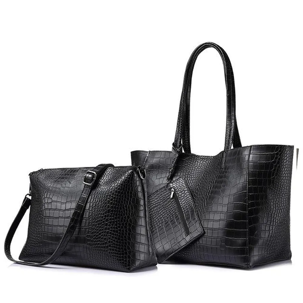 <bold>Tote & Crossbody Bag Set <br>Vegan-Leather