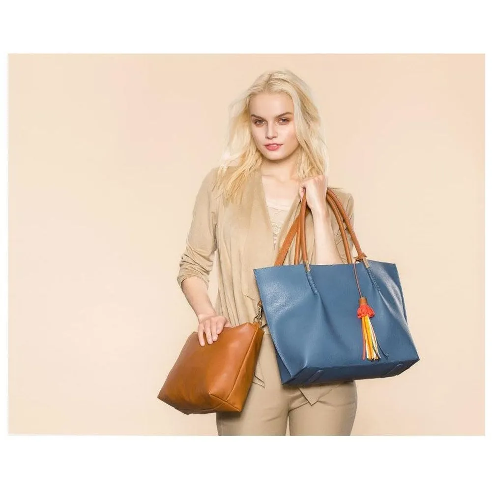 <bold>Tote & Crossbody Bag Set <br>Vegan-Leather