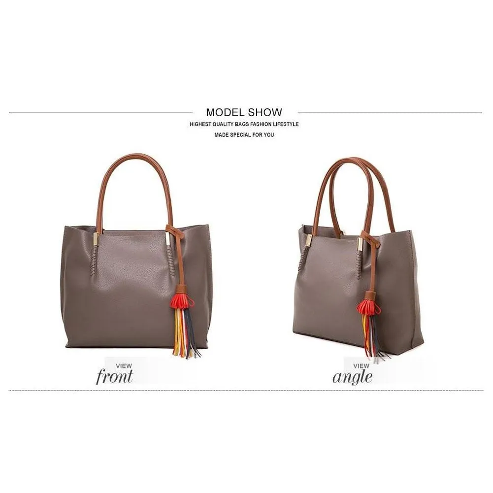 <bold>Tote & Crossbody Bag Set <br>Vegan-Leather