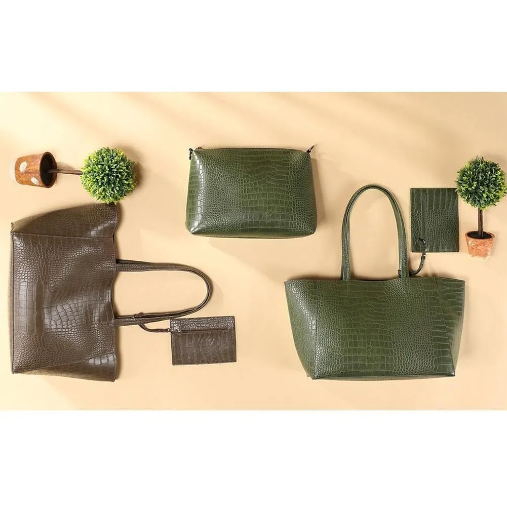 <bold>Tote & Crossbody Bag Set <br>Vegan-Leather