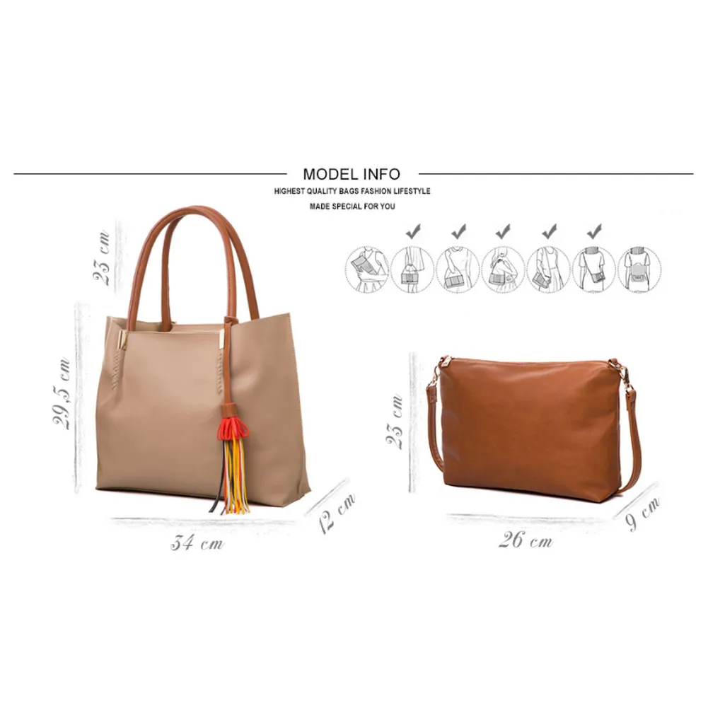 <bold>Tote & Crossbody Bag Set <br>Vegan-Leather