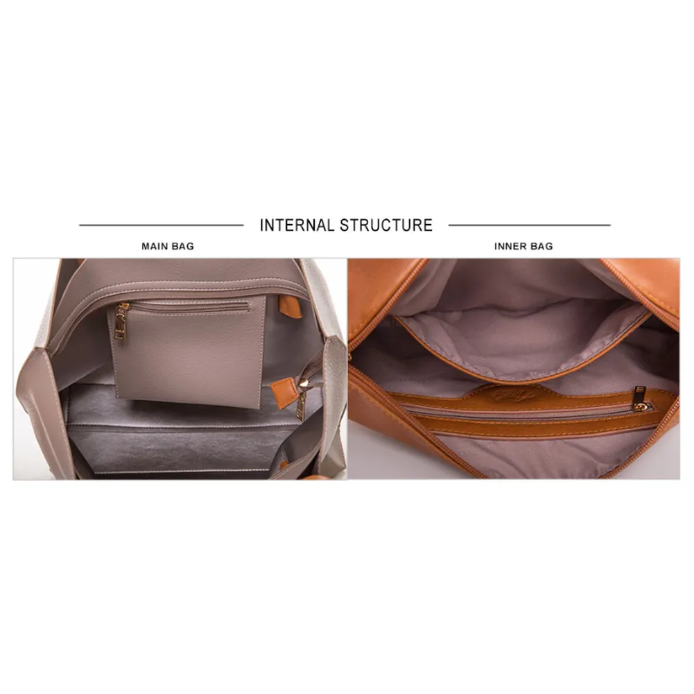 <bold>Tote & Crossbody Bag Set <br>Vegan-Leather