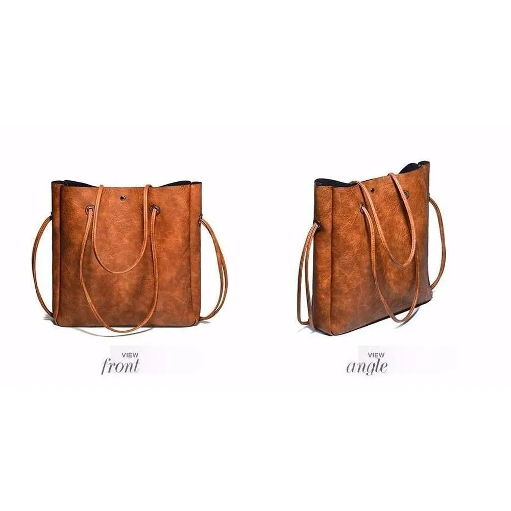 <bold>Tote & Crossbody Bag Set <br>Vegan-Leather