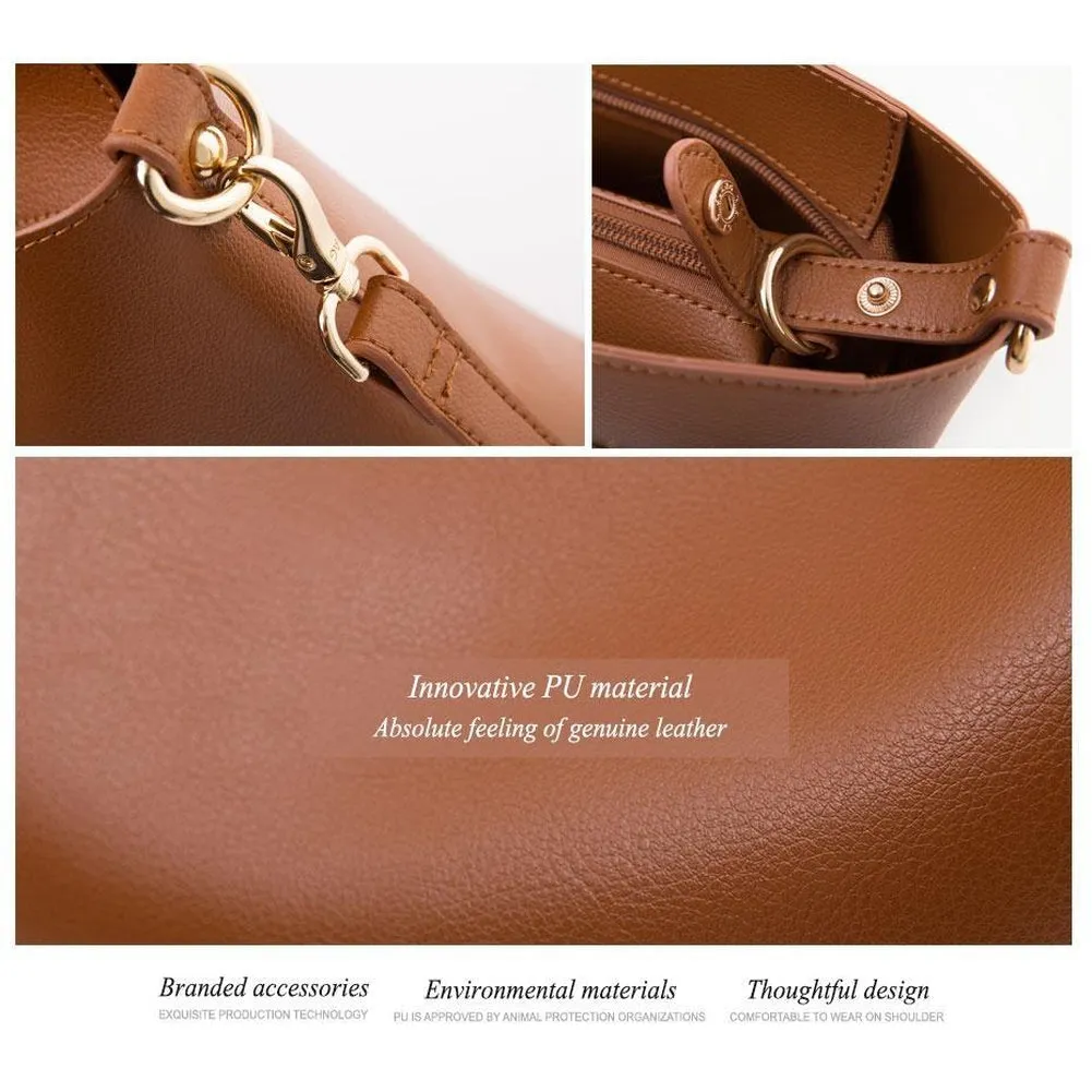 <bold>Tote & Crossbody Bag Set <br>Vegan-Leather