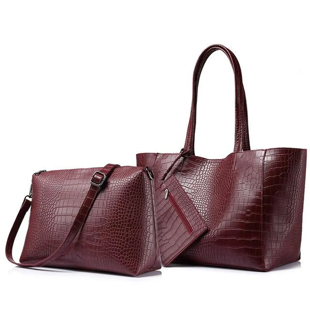 <bold>Tote & Crossbody Bag Set <br>Vegan-Leather