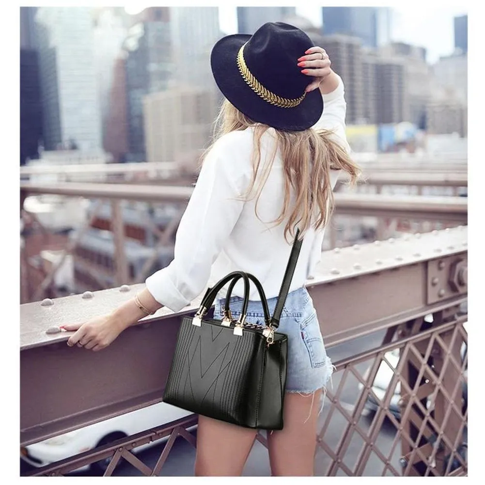 <bold>Tote Crossbody & Purse Set  <br>Vegan-Leather