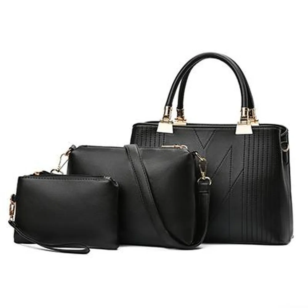 <bold>Tote Crossbody & Purse Set  <br>Vegan-Leather