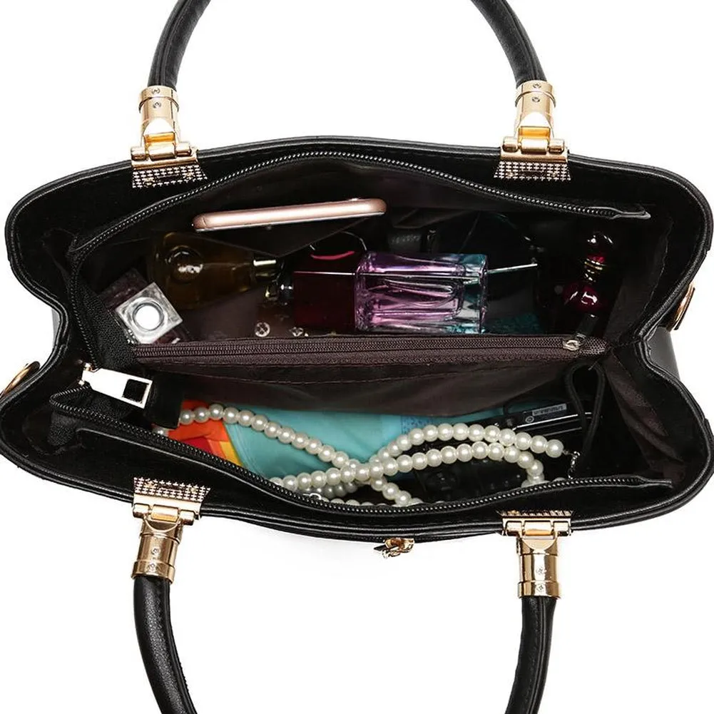 <bold>Tote Crossbody & Purse Set  <br>Vegan-Leather