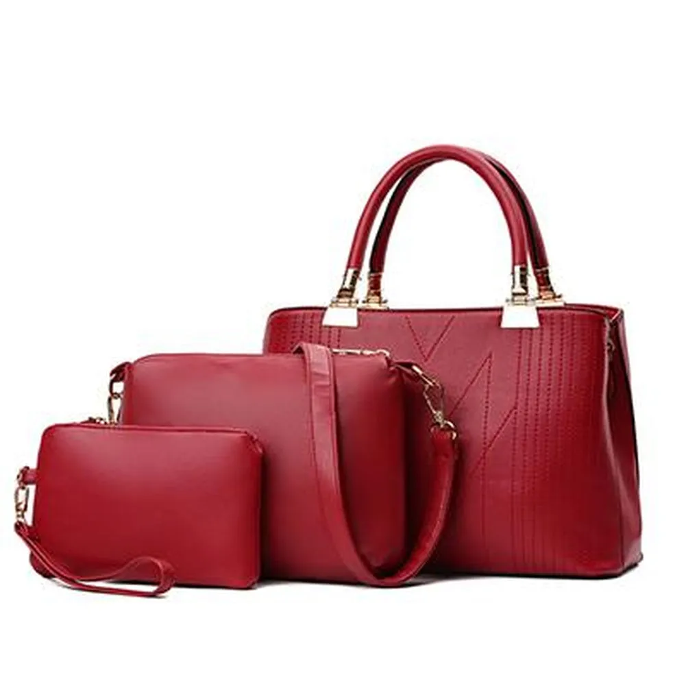 <bold>Tote Crossbody & Purse Set  <br>Vegan-Leather