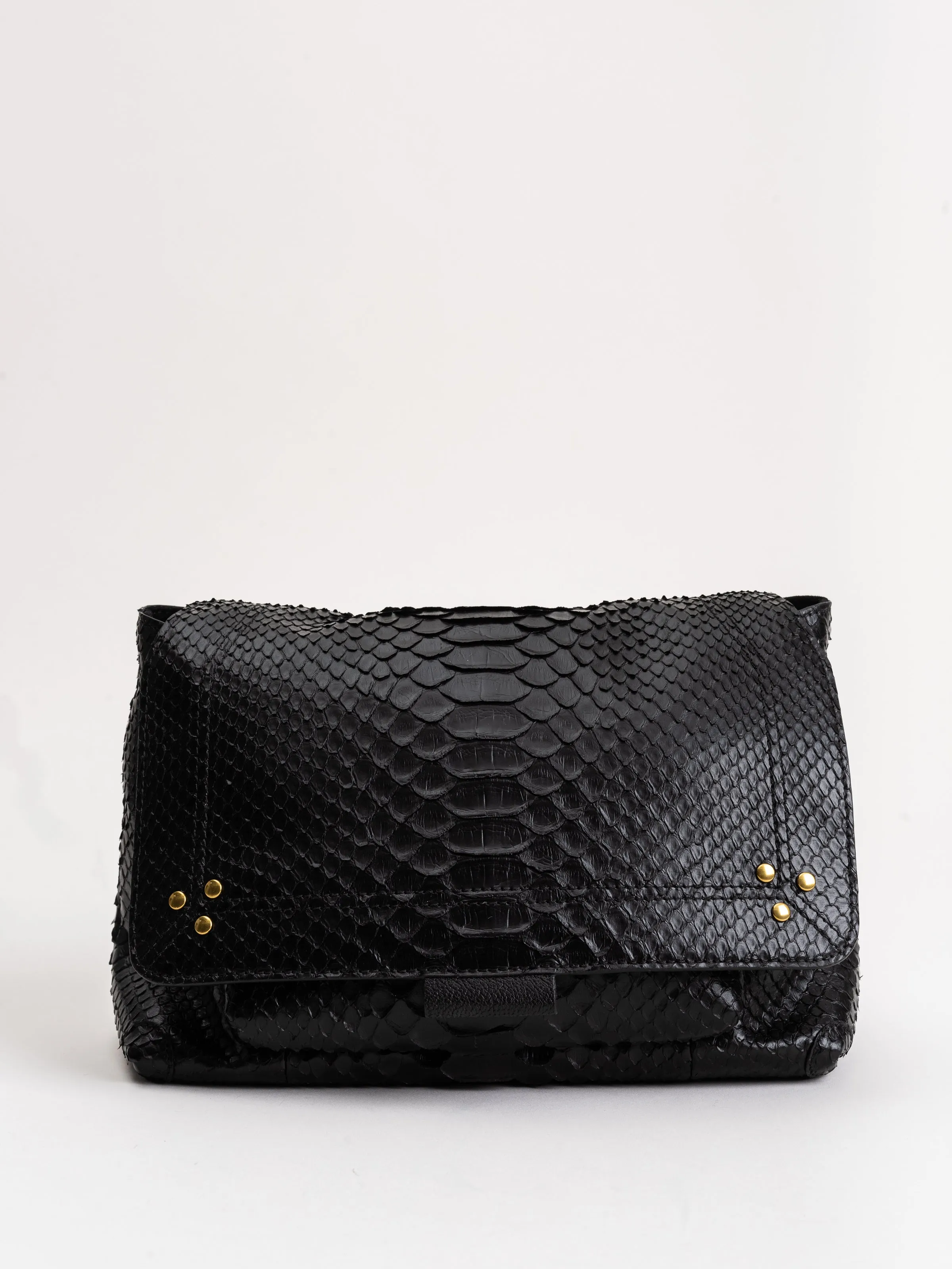 lulu m crossbody - black python