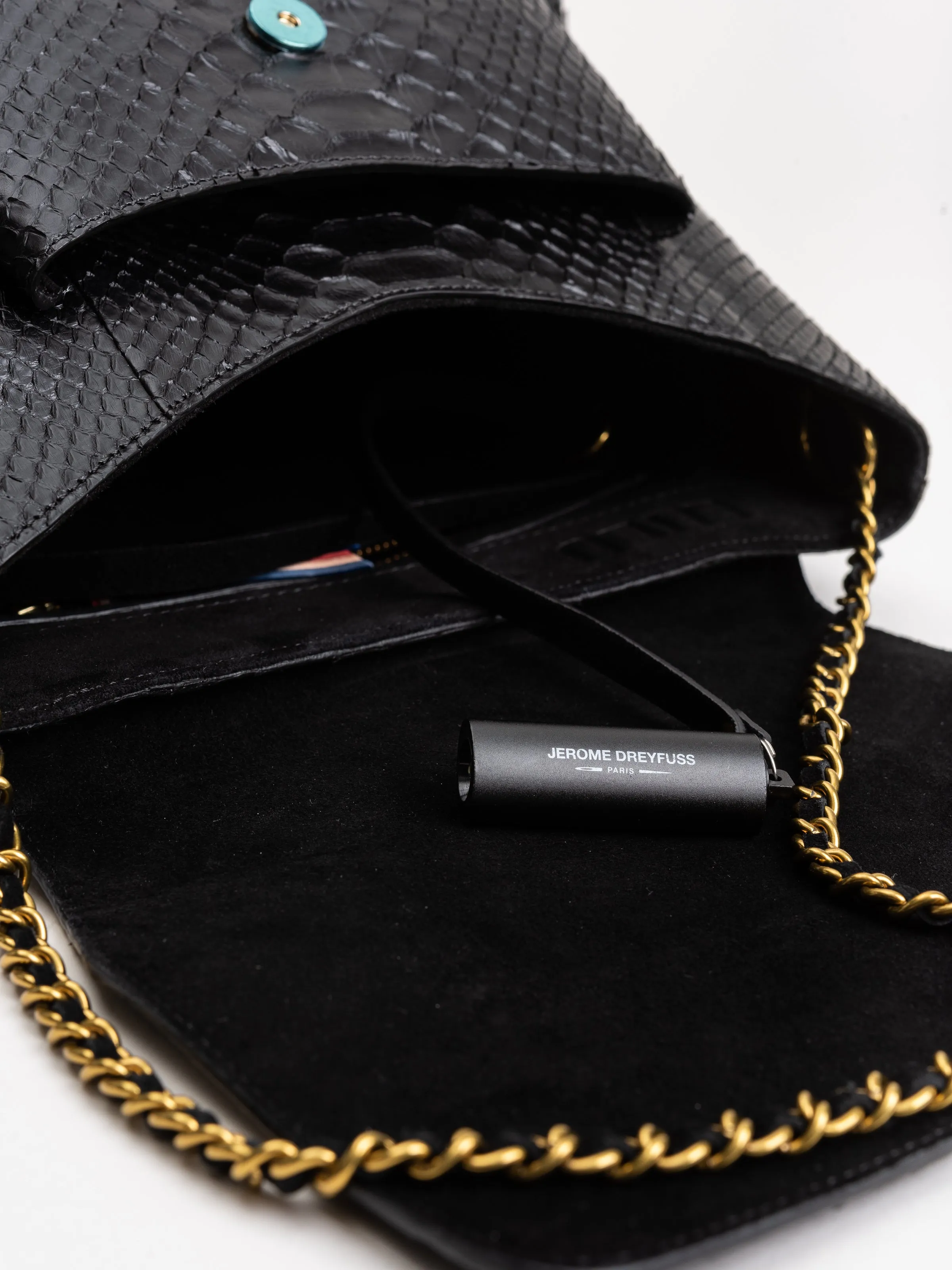 lulu m crossbody - black python