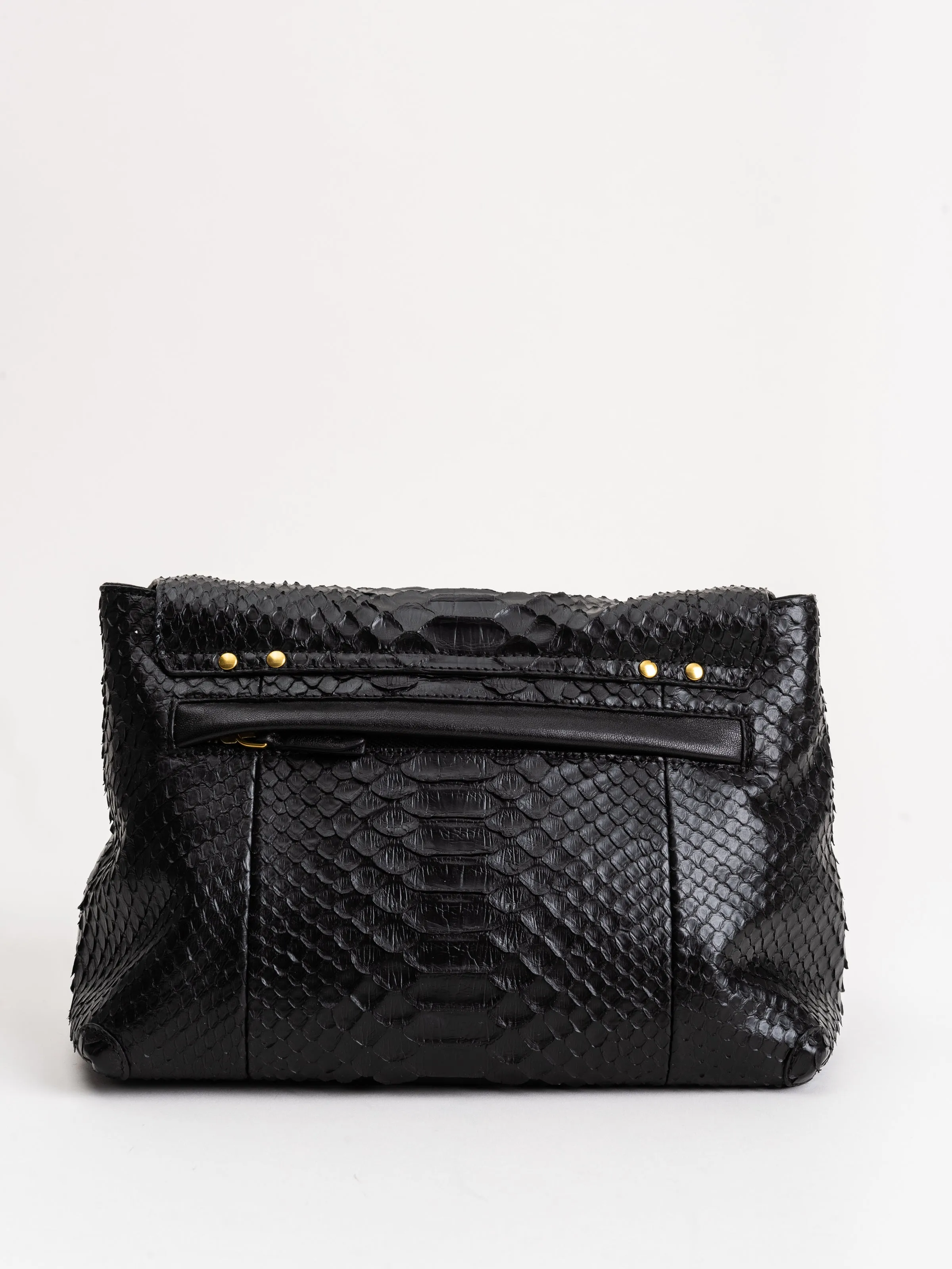 lulu m crossbody - black python