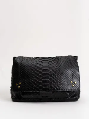 lulu m crossbody - black python