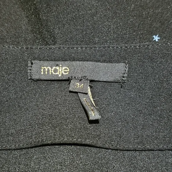 Maje Novelty Embroidery Mini Skirt in Black Size 2