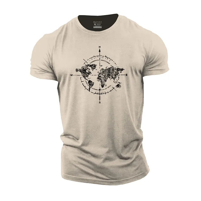 Map Compass Cotton T-Shirt