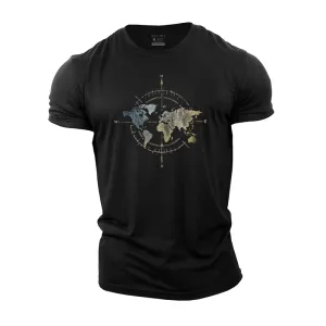 Map Compass Cotton T-Shirt