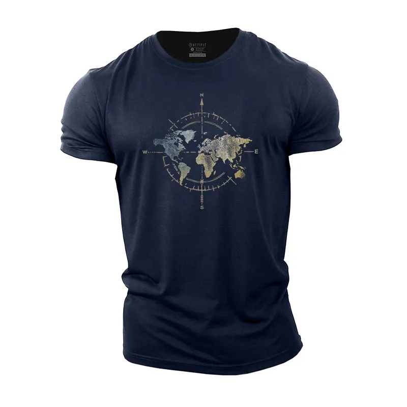 Map Compass Cotton T-Shirt