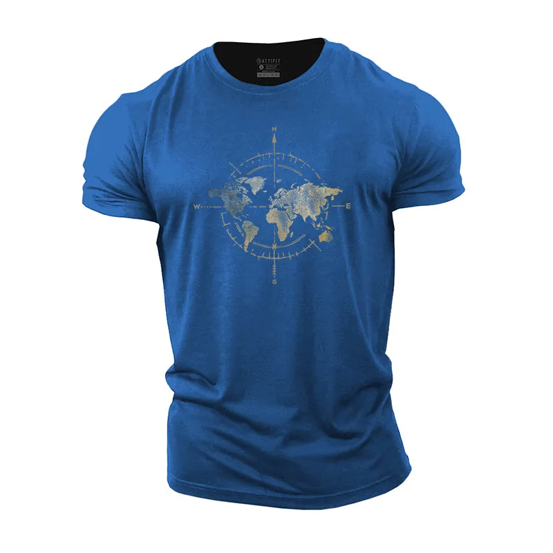 Map Compass Cotton T-Shirt