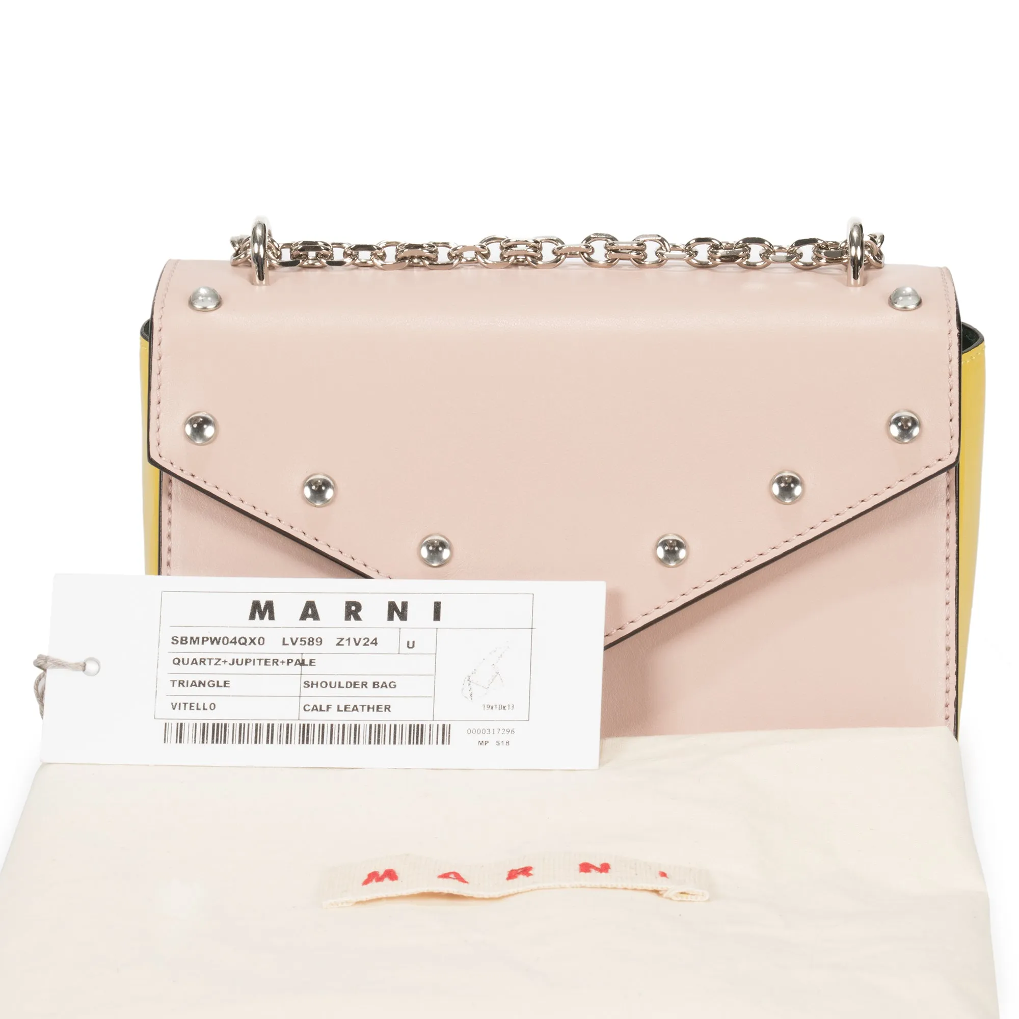 Marni Small Triangle Shoulder Bag in Pink
