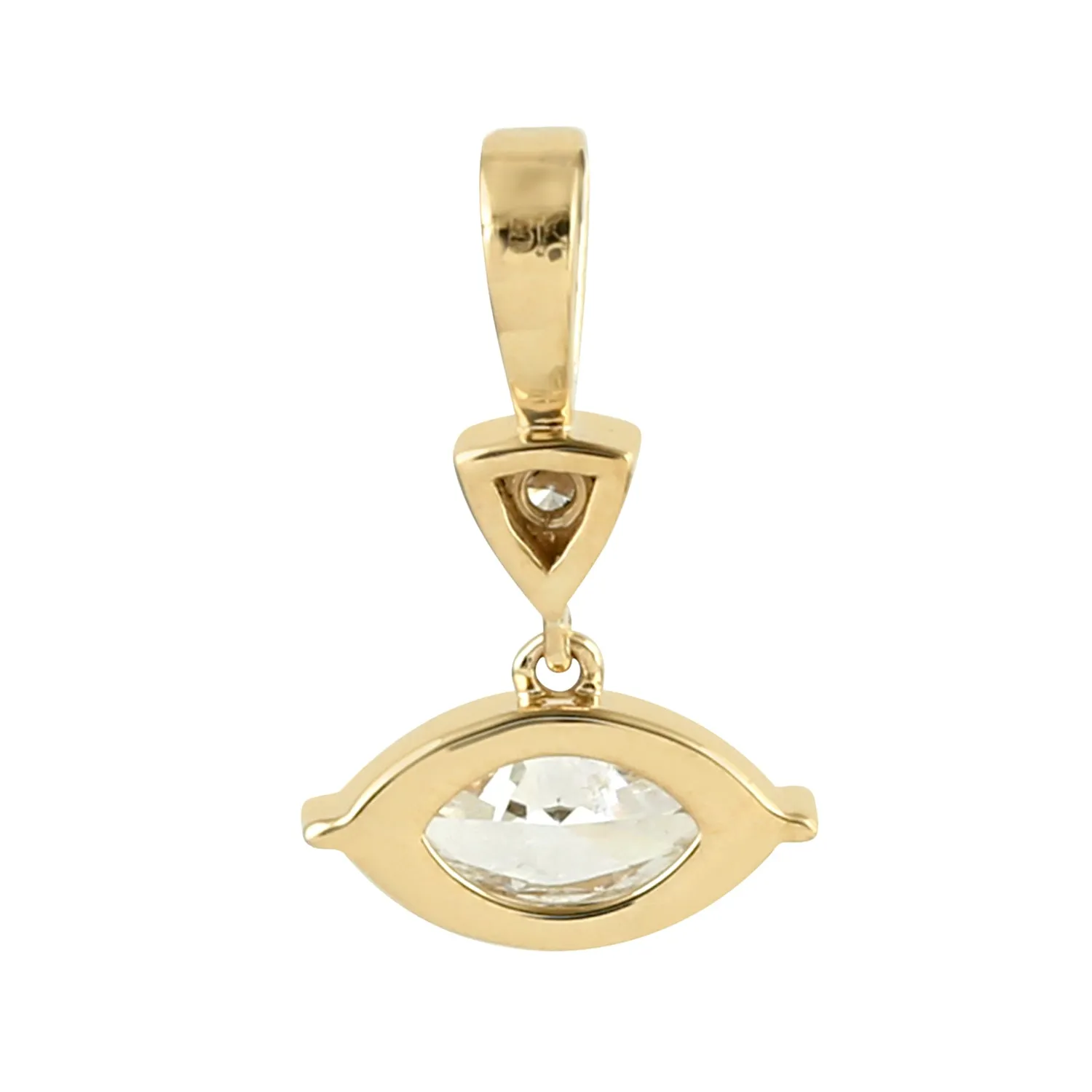 Marquise Cut Diamond 18k Yellow Dainty 18k Gold Dainty Charm