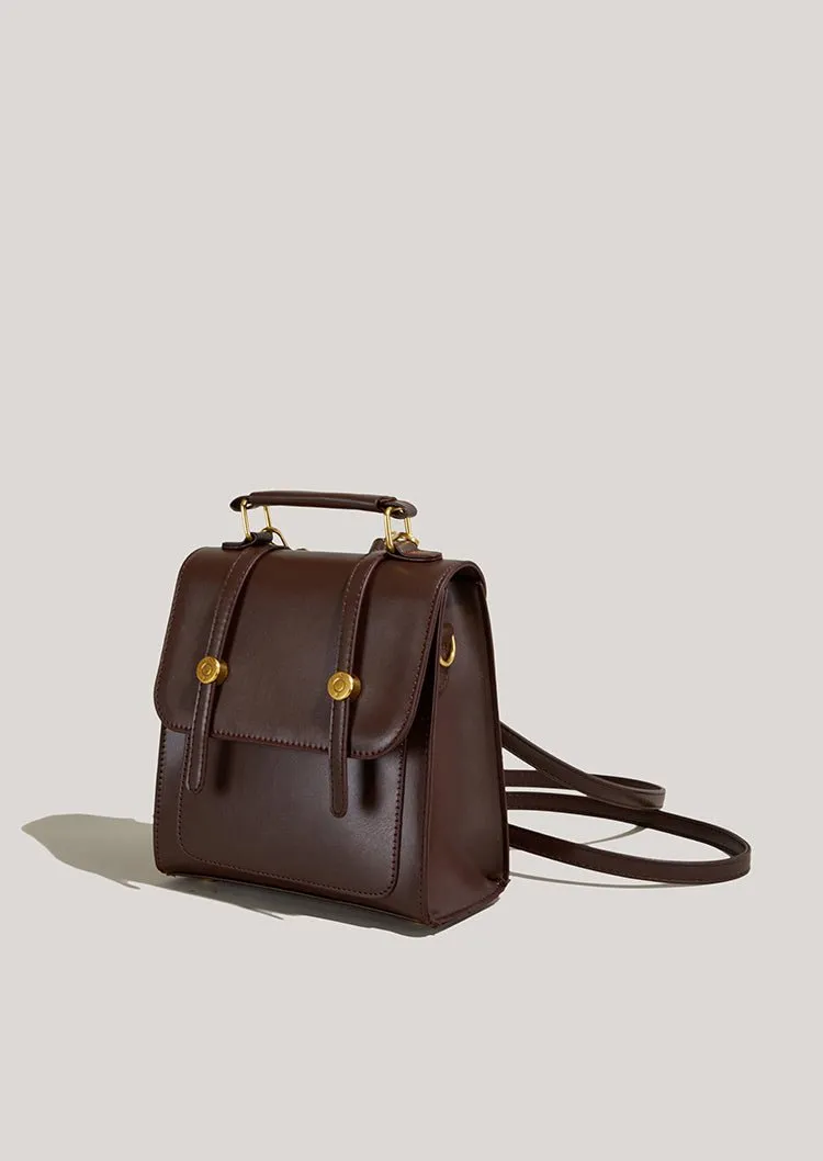 Maven Compact Vegan Leather Buckle Crossbody Backpack | Stylish & Versatile
