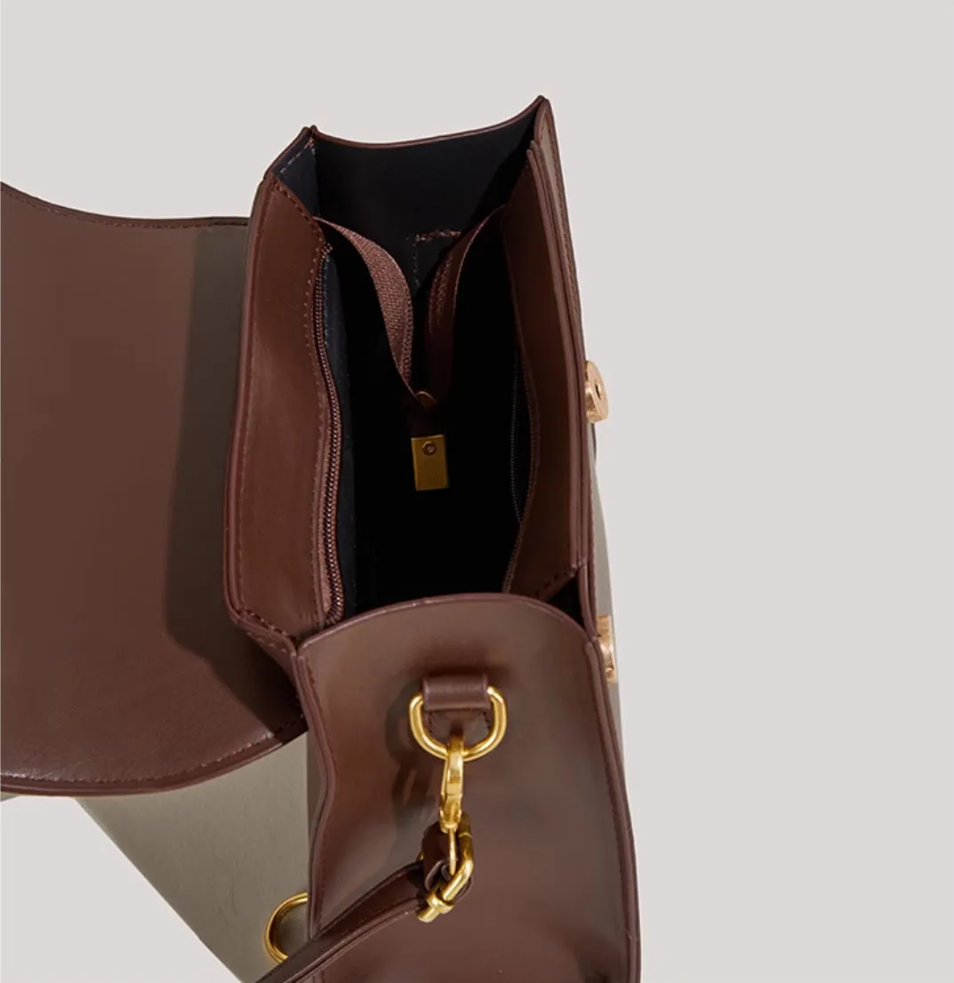 Maven Compact Vegan Leather Buckle Crossbody Backpack | Stylish & Versatile
