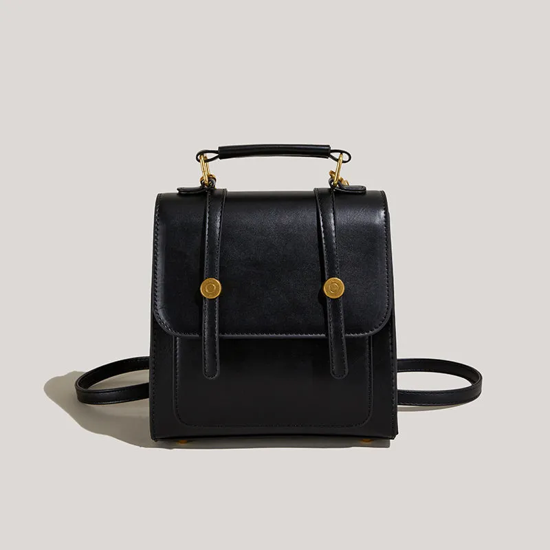 Maven Compact Vegan Leather Buckle Crossbody Backpack | Stylish & Versatile