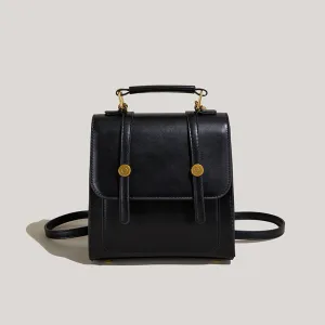 Maven Compact Vegan Leather Buckle Crossbody Backpack | Stylish & Versatile