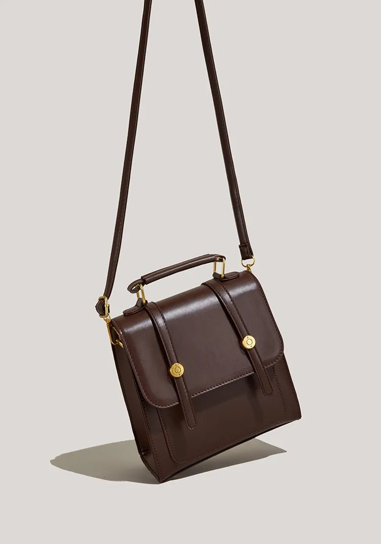Maven Compact Vegan Leather Buckle Crossbody Backpack | Stylish & Versatile