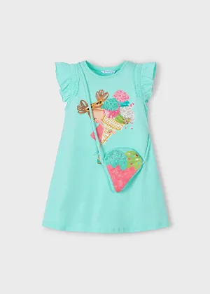 Mayoral 3940 Aqua Dress and Handbag In Stock Now