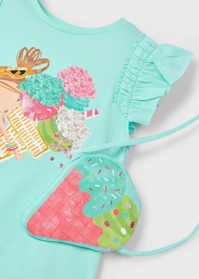 Mayoral 3940 Aqua Dress and Handbag In Stock Now