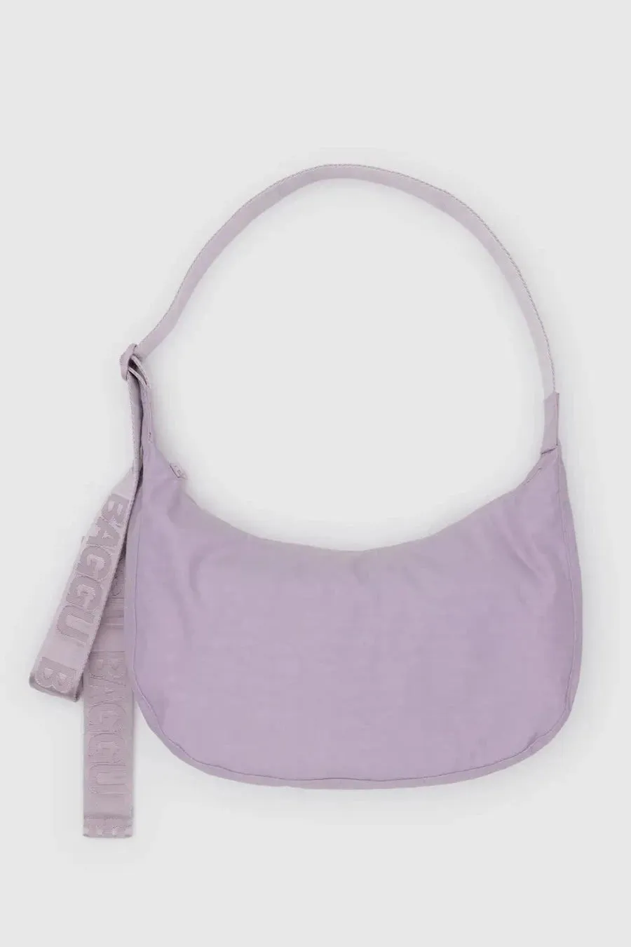 Medium Nylon Crescent Bag in Dusty Pink