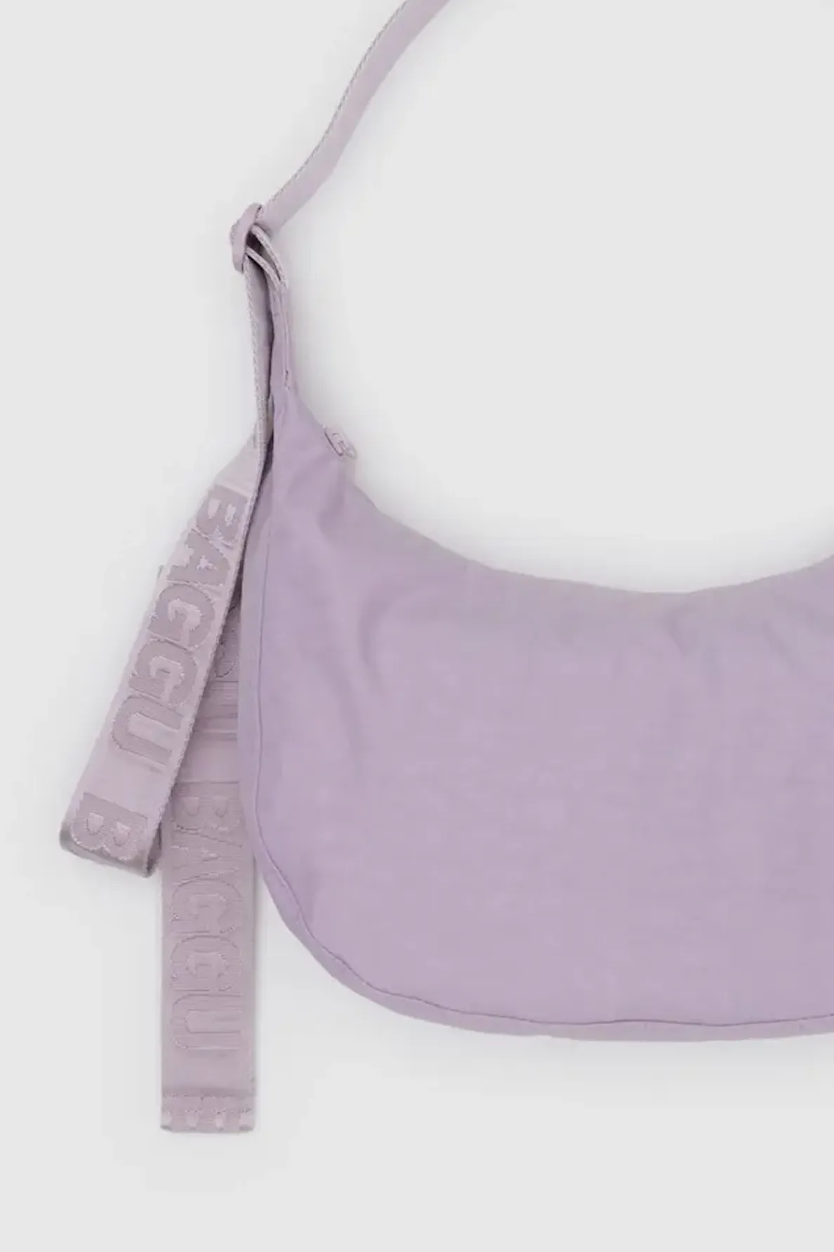 Medium Nylon Crescent Bag in Dusty Pink