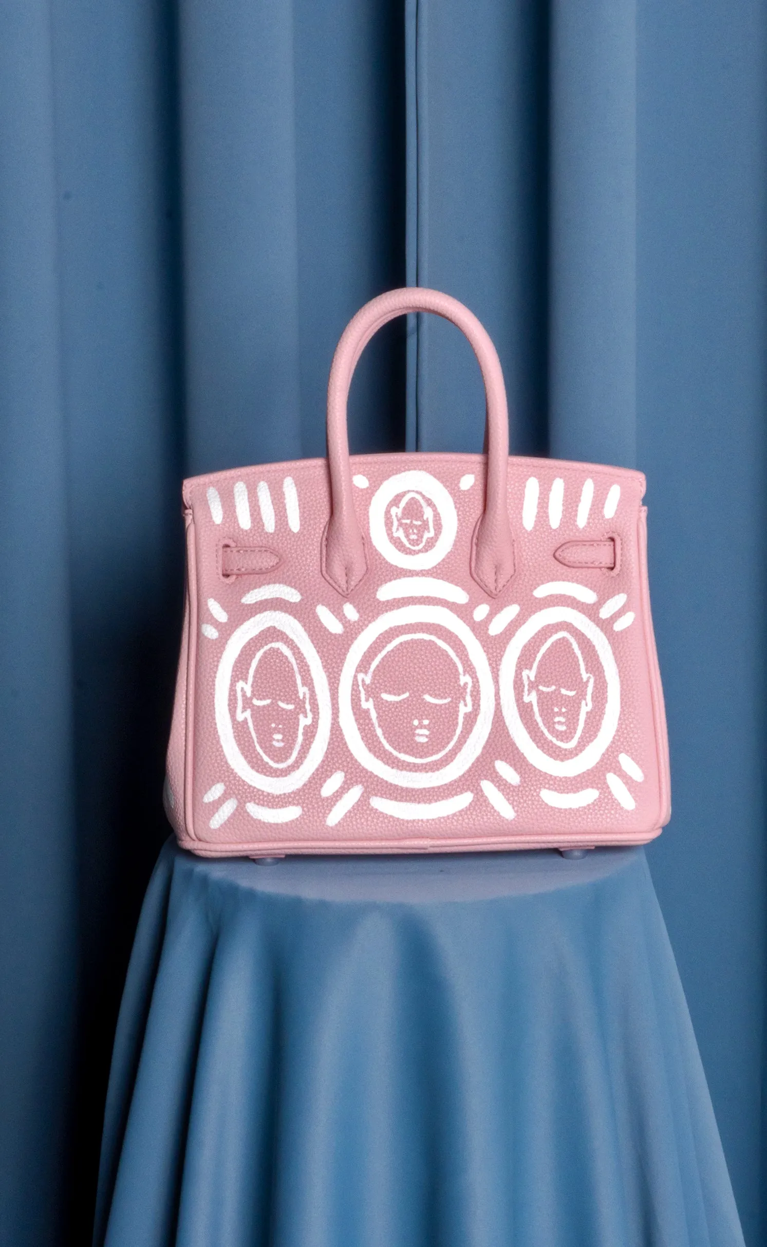 Medium Painted Vegan Leather Tote, 10x5x7