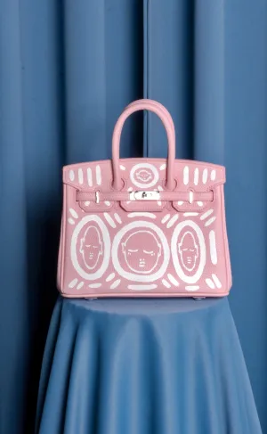Medium Painted Vegan Leather Tote, 10x5x7