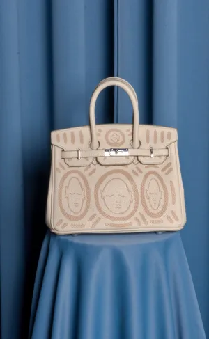 Medium Painted Vegan Leather Tote, 10x5x7