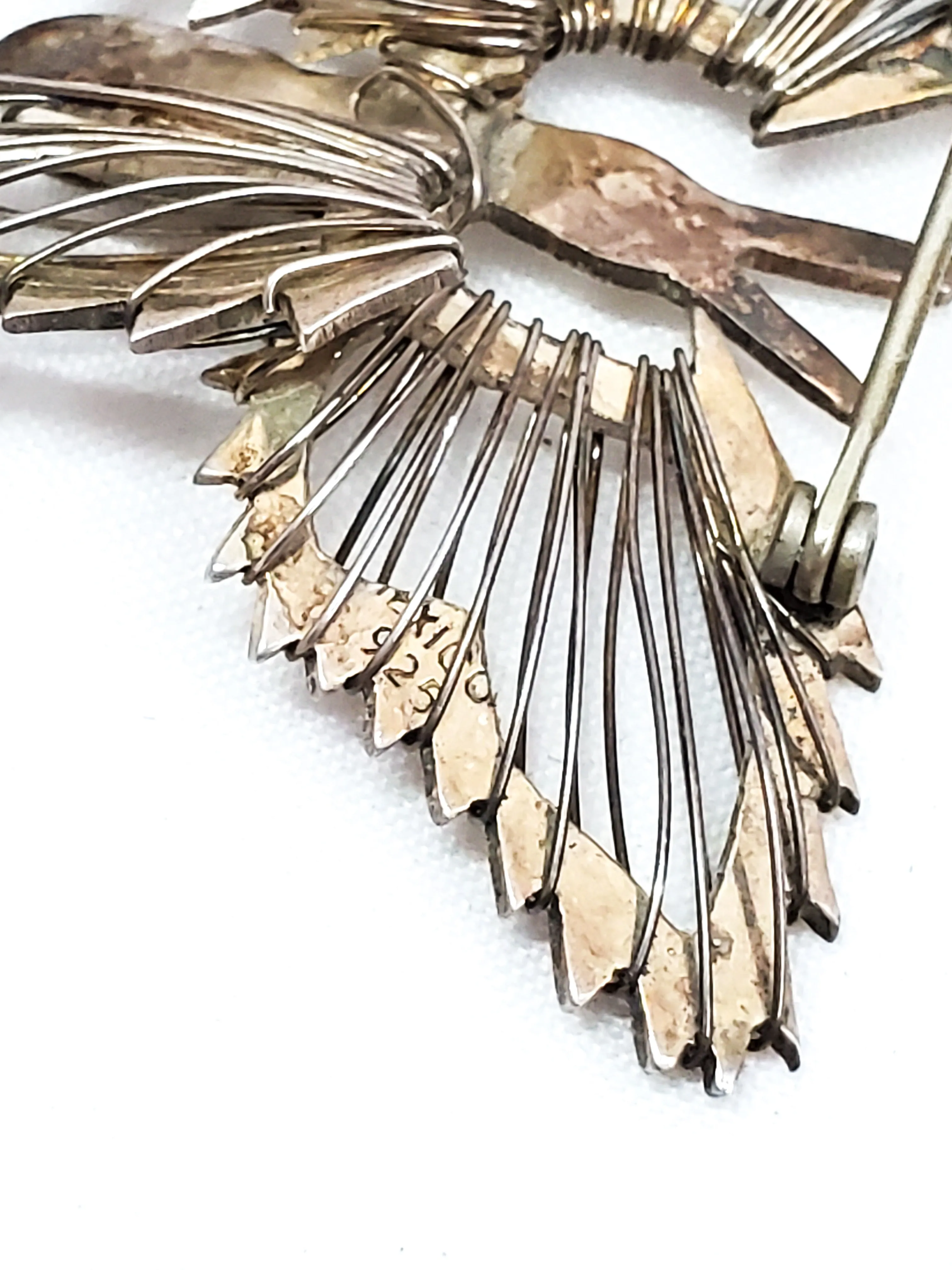 Mexican Butterfly sterling silver wire vintage brooch 925 Mecico