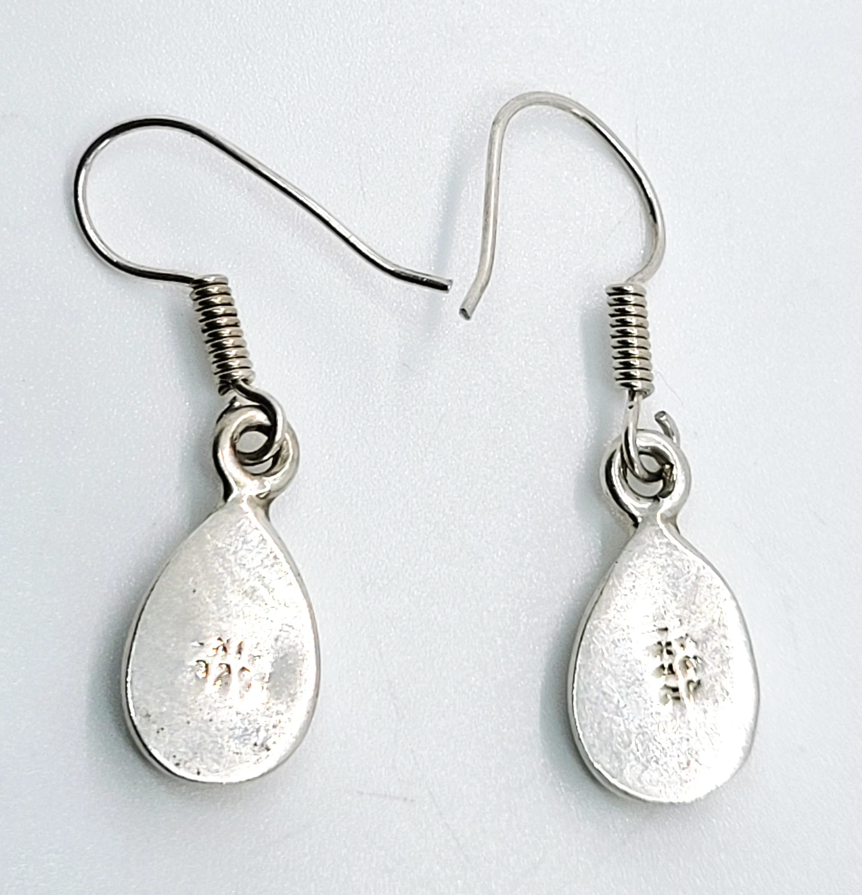 Mexico Sterling silver and blue turquoise inlay vintage drop earrings 925