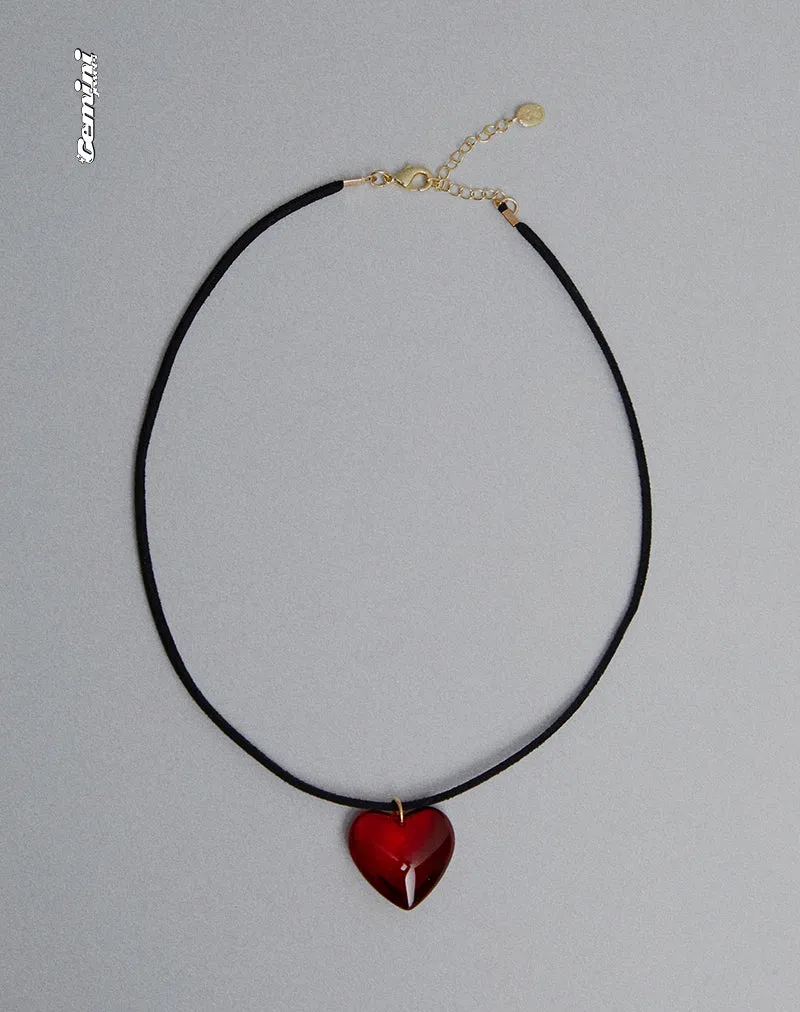 Mimi Glass Heart Necklace by Gemini Jewels