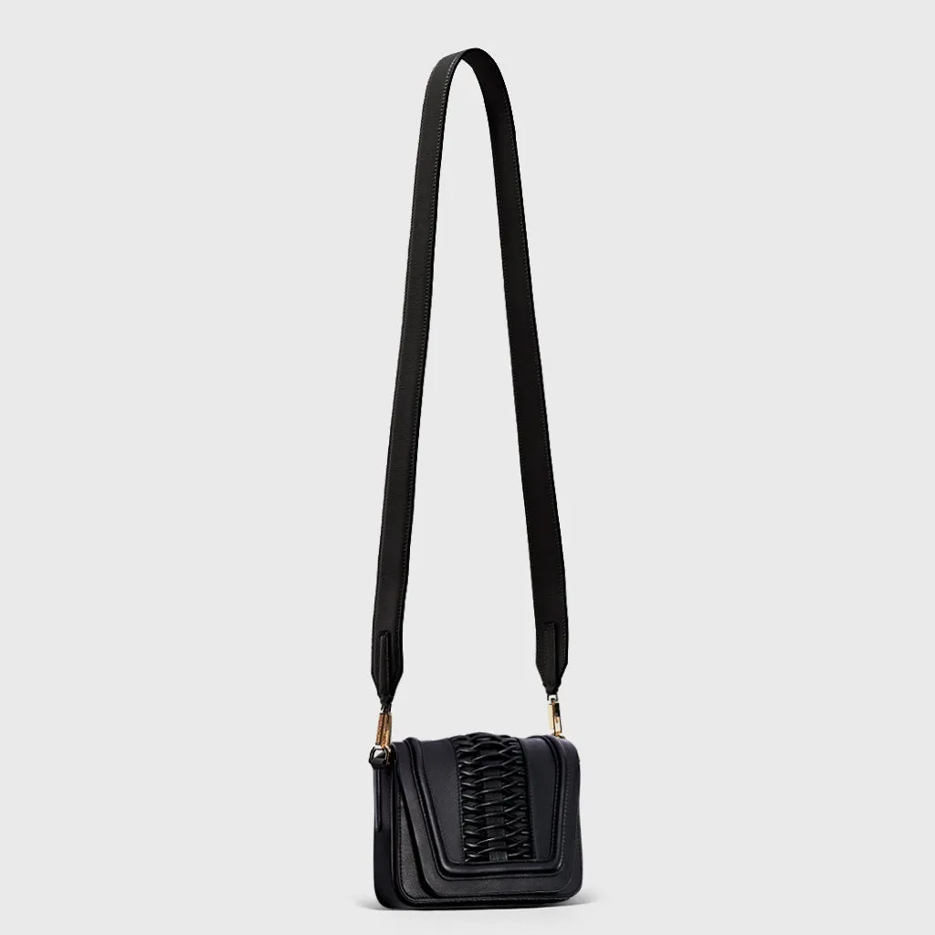 Mini Eugenia braided black crossbody